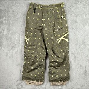 686 Y2K Snowboard Snow Pants Girls M‎ Green Ski Smarty Insulated Outdoors